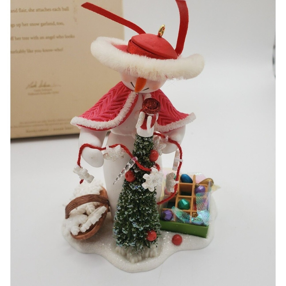 4 Hallmark Keepsake Christmas Ornaments Santa, Snow Lady, Miniature Nativity Lot - Picture 9 of 10